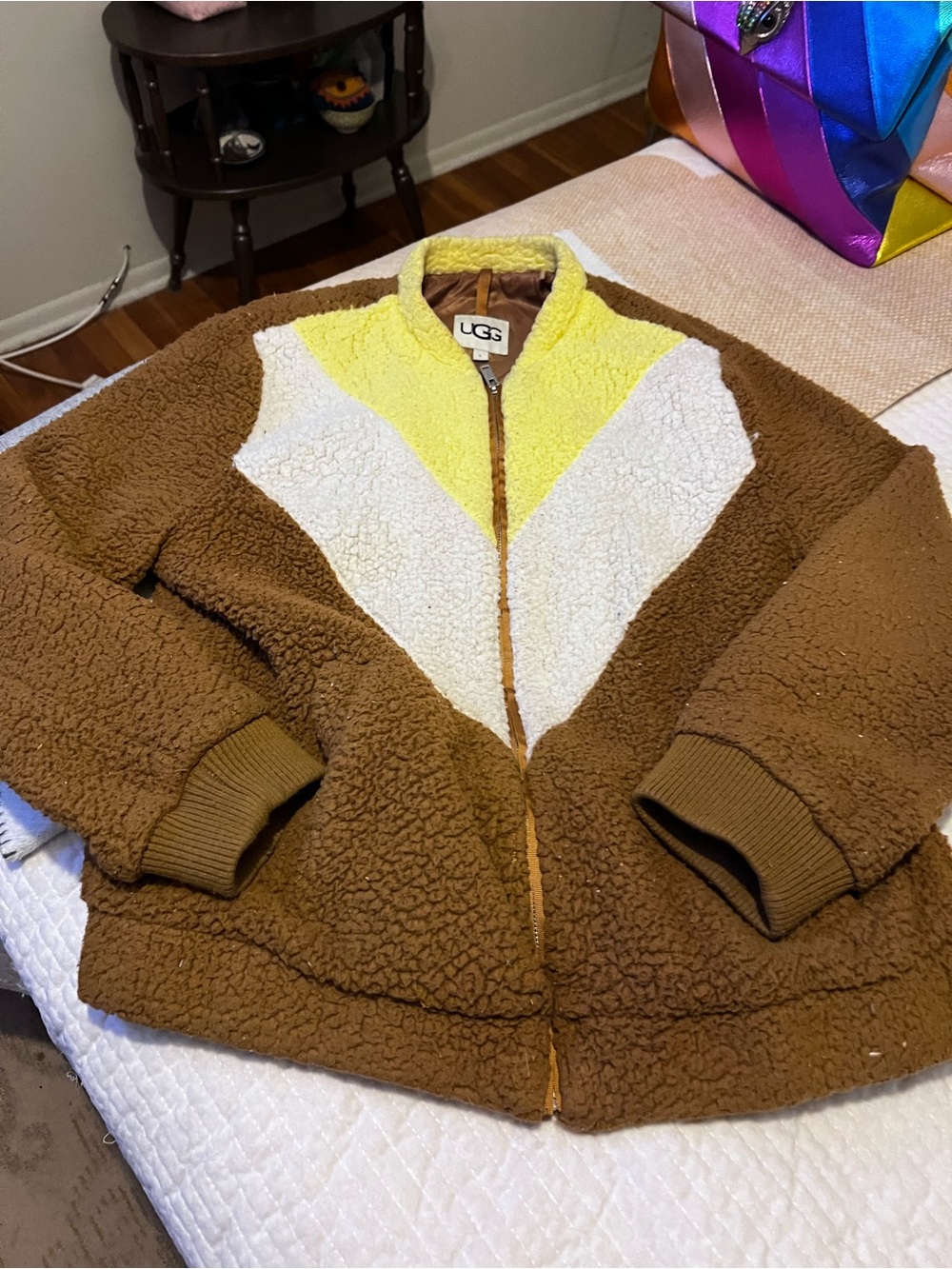 UGG Tan Satin-Lined Jacket with Label Detail